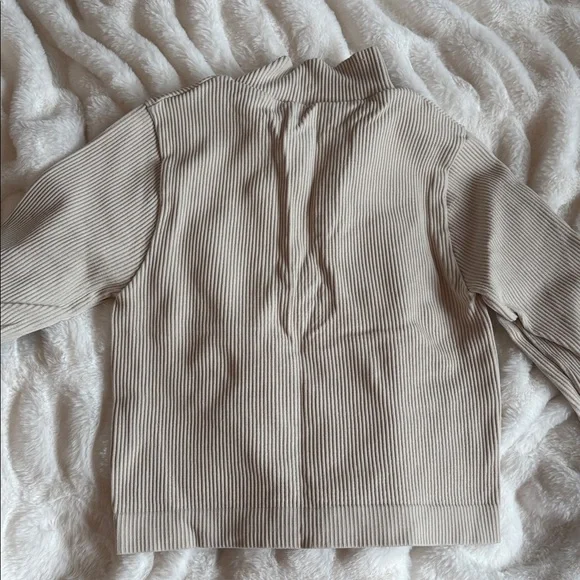 Garage Cream Ribbed Zip-Up Top - Picture 4 of 4